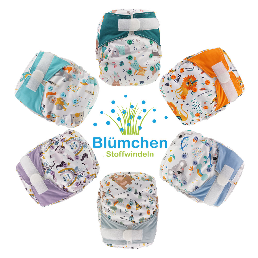 Blümchen Multipaket All-in-One Bambus Windel (3,5-15kg)